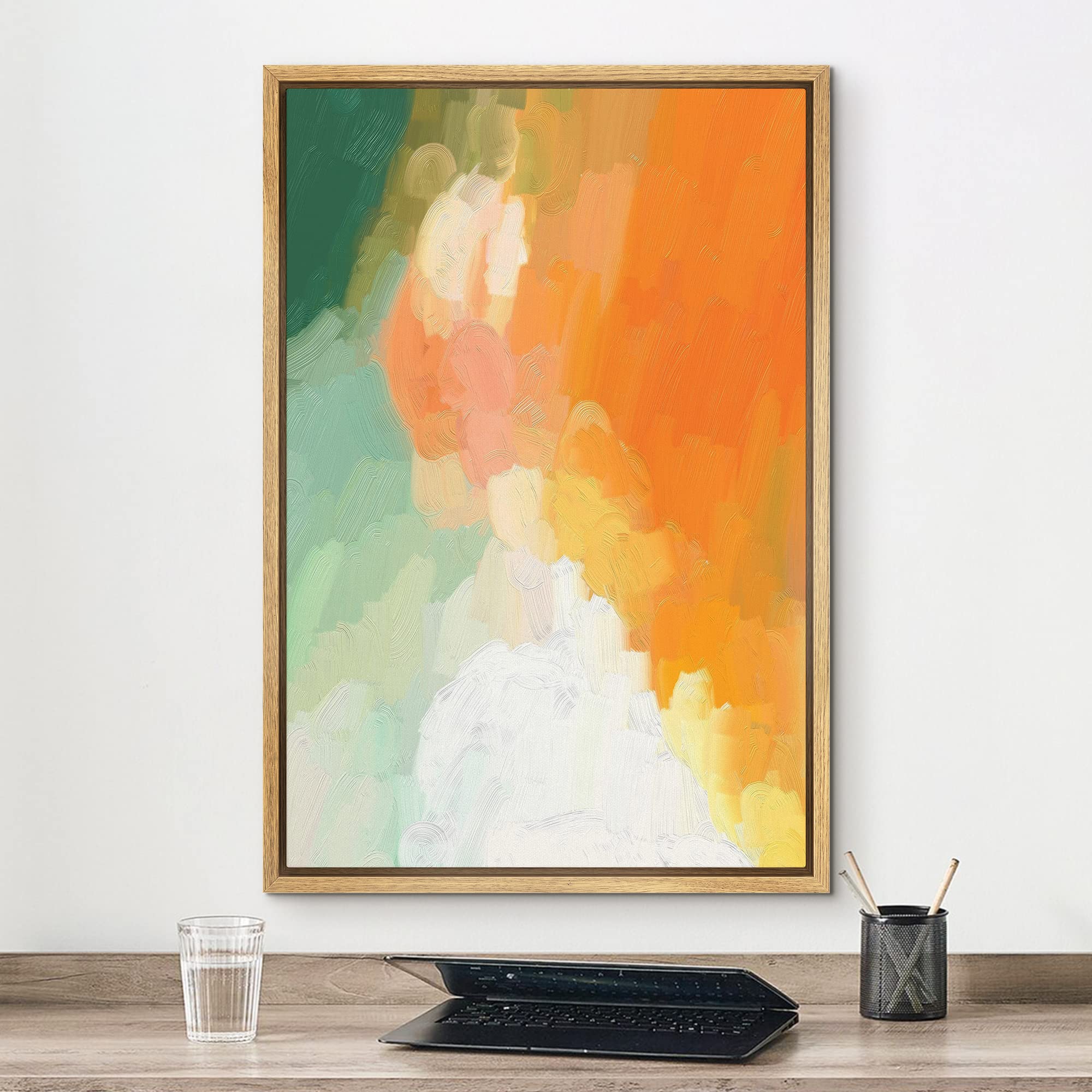 Amazon.com: MUDECOR Framed Canvas Print Wall Art Pastel Green